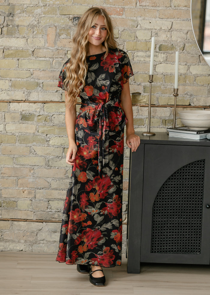 Floral Print Short Sleeve Top FF Tops