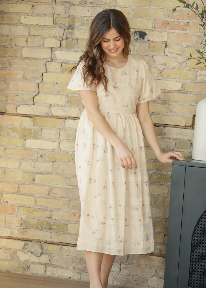 Floral Printed Embroidered Maxi Dress FF Dresses