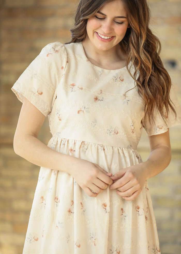 Floral Printed Embroidered Maxi Dress FF Dresses
