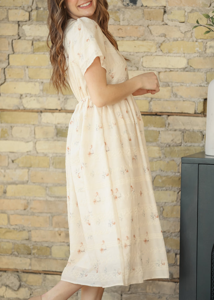 Floral Printed Embroidered Maxi Dress FF Dresses