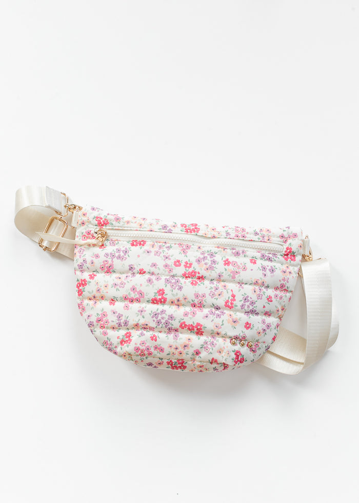 Floral Quilted Belt Bag Accessory