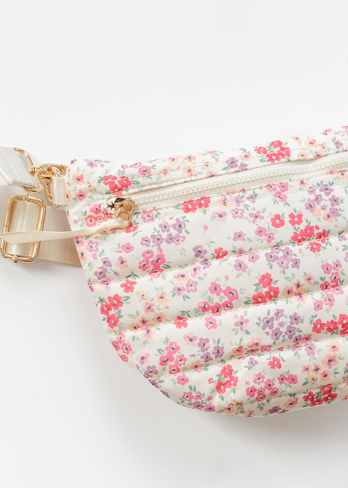 Floral Quilted Belt Bag Accessory