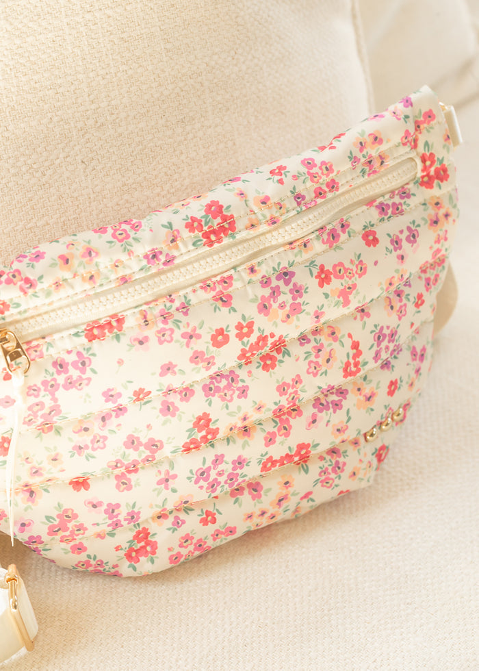 Floral Quilted Belt Bag Accessory