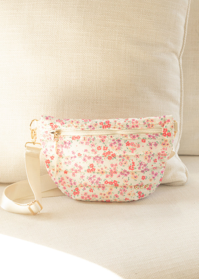 Floral Quilted Belt Bag Accessory
