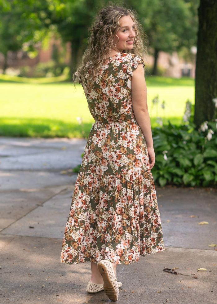 Floral Smocked V-Neck Dress FF Dresses