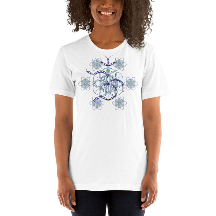 Flower Of Life - OM - Short - Sleeve Women T-Shirt - WHITE - Made to order - symbolika