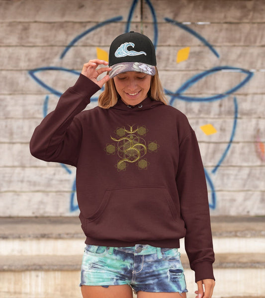 Flower of Life OM Hoodie Choice of Colors — visionary art by Symbolika