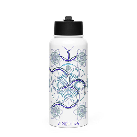 Flower of Life OM Water Bottle — visionary art by Symbolika