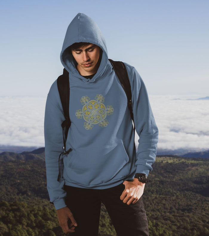 Flower of Life YinYang Hoodie Choice of Colors — Image 2 by Symbolika