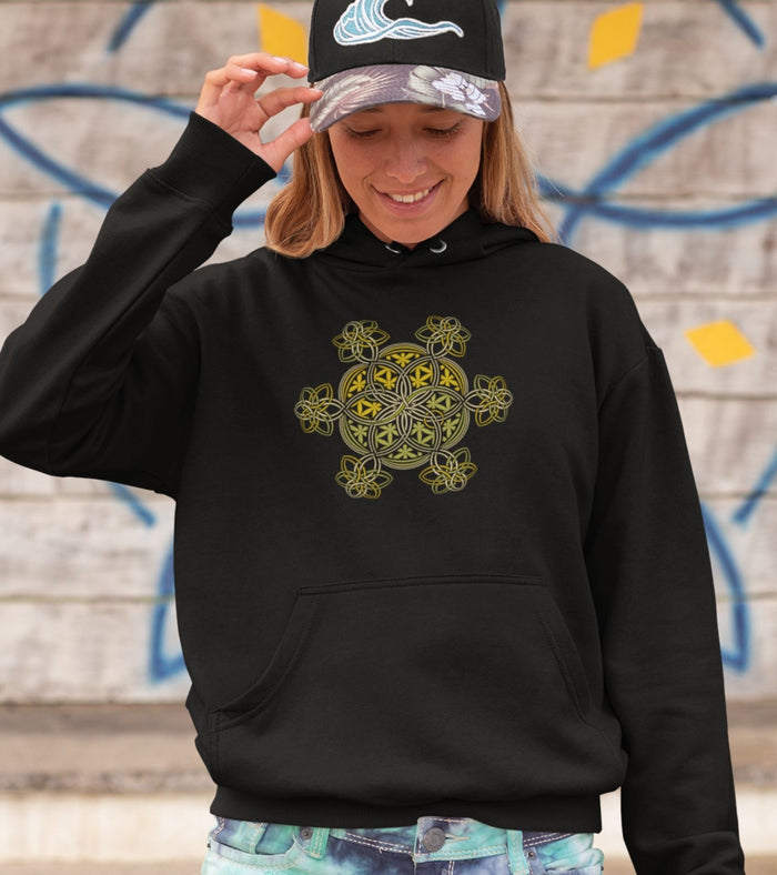 Flower of Life YinYang Hoodie Choice of Colors — Image 3 by Symbolika