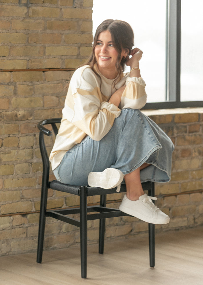 Free People® Classic Apricot Wide Stripe Crew FF Tops