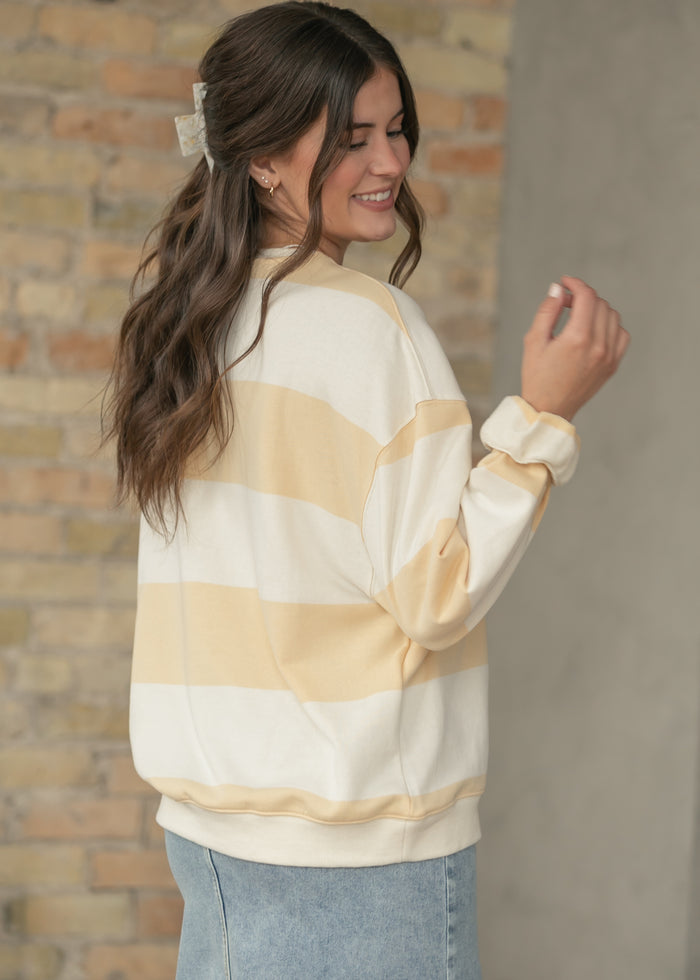 Free People® Classic Apricot Wide Stripe Crew FF Tops