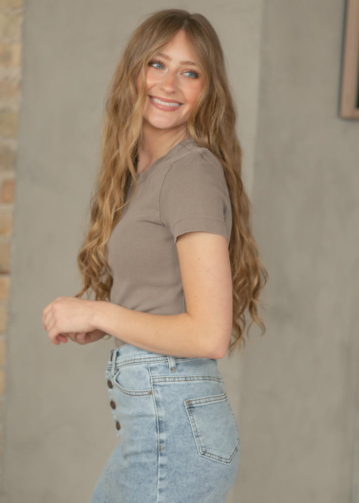 Free People® Cocoa Atlas Crew Tee FF Tops