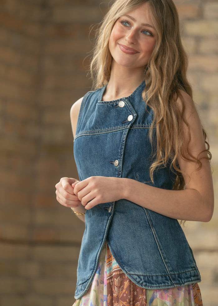 Free People® Maris Denim Top FF Tops