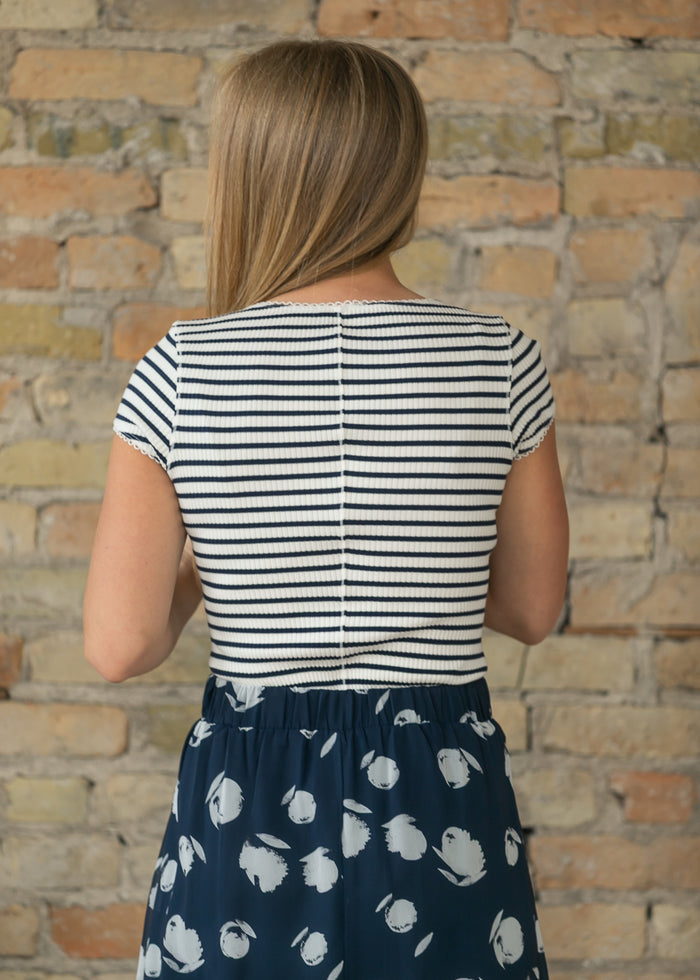 Free People® Most Wanted Cardigan Navy & White Stripe FF Tops