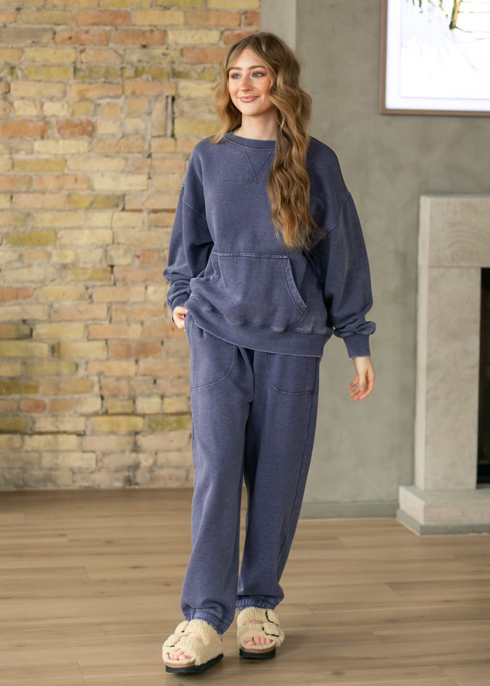 Free People® Navy Slow it Down Pullover FF Tops