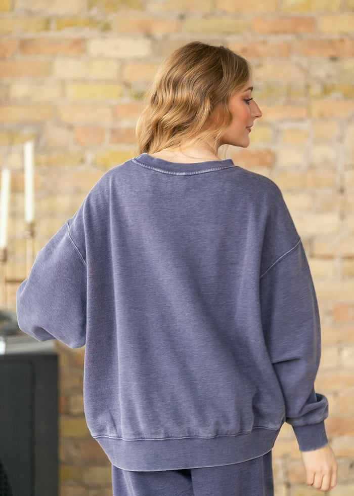 Free People® Navy Slow it Down Pullover FF Tops