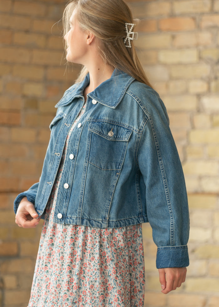 Free People® Side to Side Jacket in River Wash FF Tops