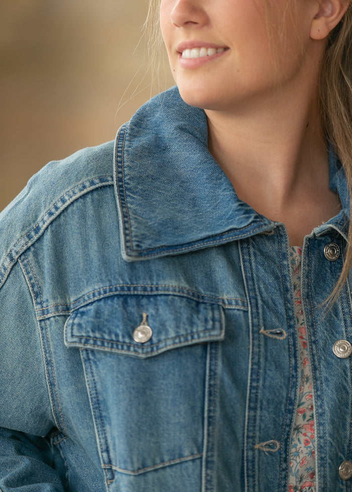 Free People® Side to Side Jacket in River Wash FF Tops