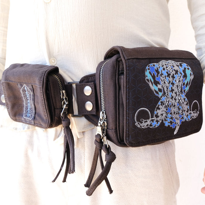 Ganescher Belt Bag — Ganesha Escher Tessellation Art Belt Bag - Detail Close-Up by Symbolika