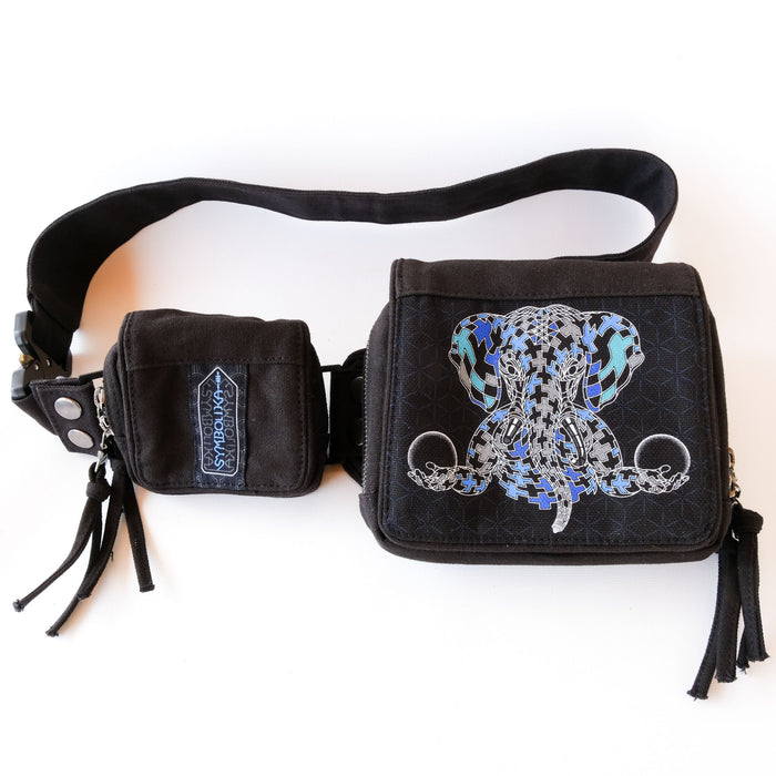 Ganescher Belt Bag — Ganesha Escher Tessellation Art Belt Bag - Back View by Symbolika