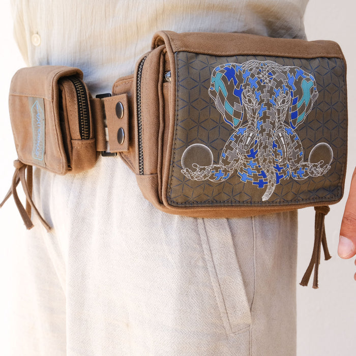Ganescher Belt Bag — Ganesha Tessellation Art Fanny Pack - Back View by Symbolika