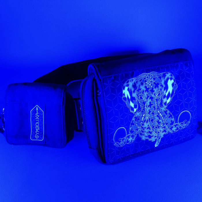 Ganescher Belt Bag — Ganesha Tessellation Art Fanny Pack - UV Blacklight Effect by Symbolika