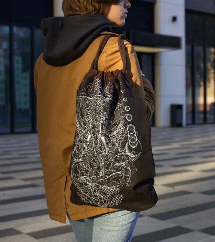 Ganescher Drawstring Bag Drawstring Bag - Front View by Symbolika