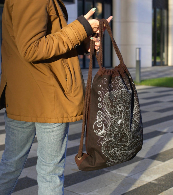 Ganescher Drawstring Bag Drawstring Bag - Detail Close-Up by Symbolika