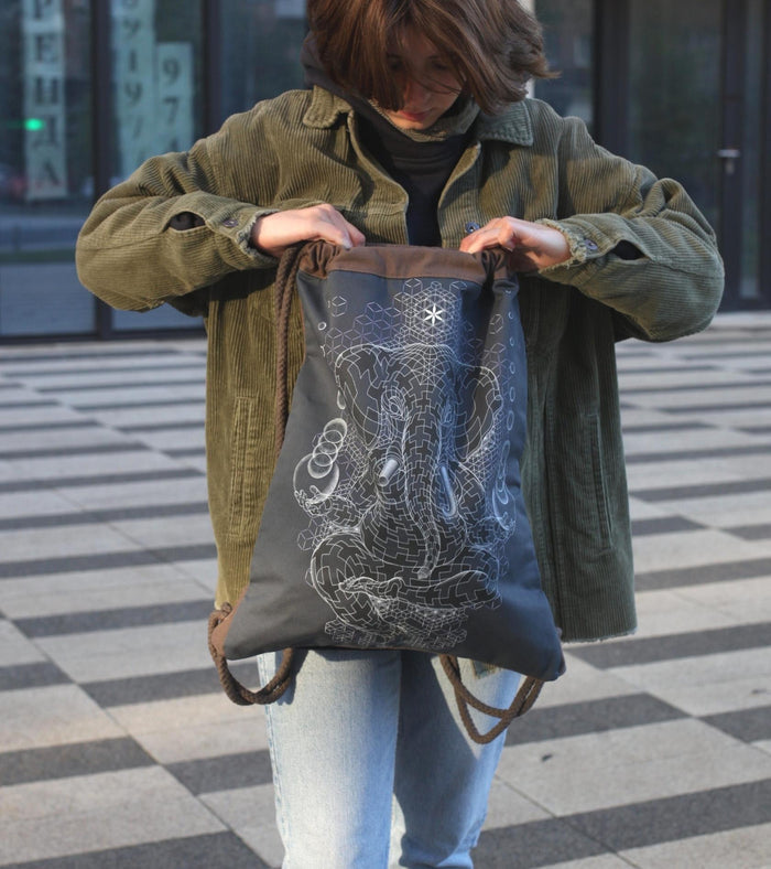 Ganescher Drawstring Bag Drawstring Bag - Front View by Symbolika