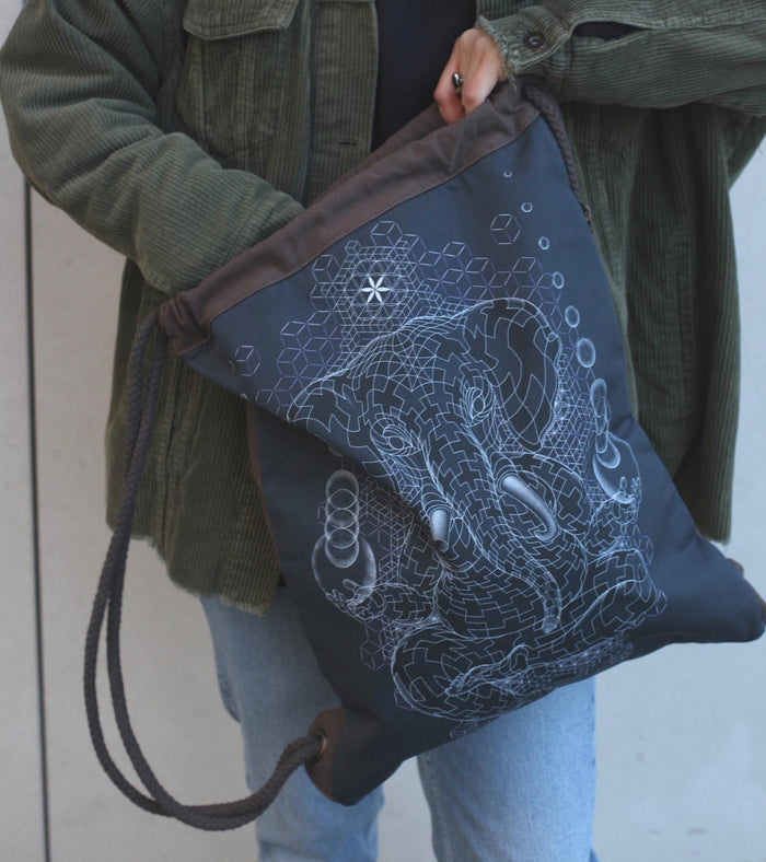 Ganescher Drawstring Bag Drawstring Bag - Detail Close-Up by Symbolika