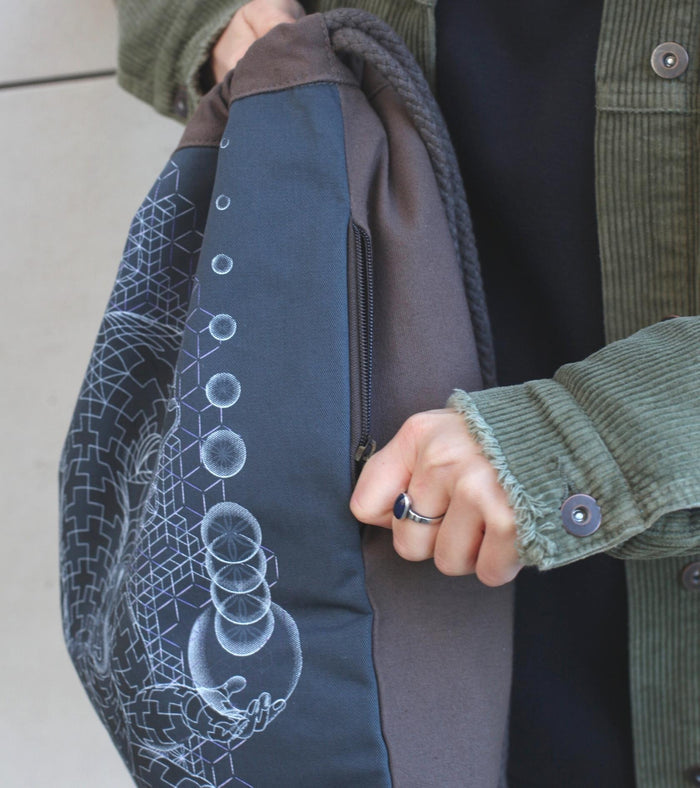 Ganescher Drawstring Bag Drawstring Bag - Back View by Symbolika