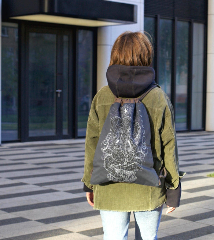 Ganescher Drawstring Bag Drawstring Bag - UV Blacklight Effect by Symbolika