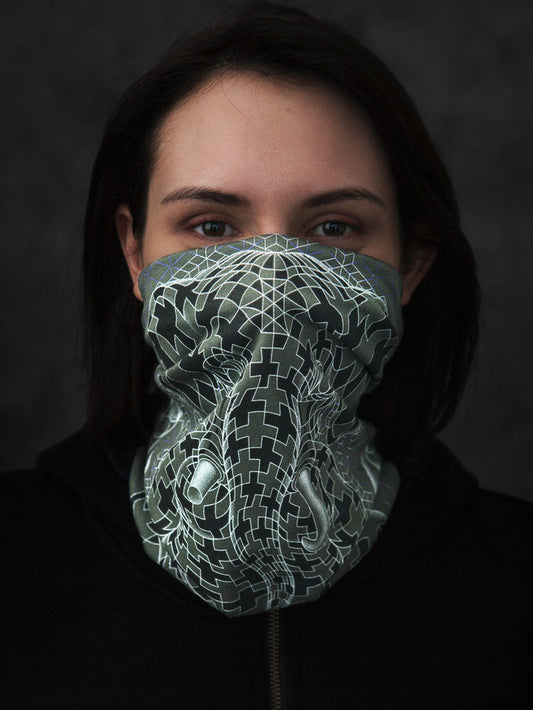 Ganescher Neck Gaiter Olive — visionary art by Symbolika