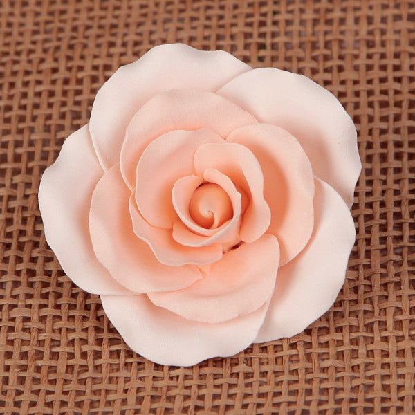 Rose Sugar Flower Cake Topper from gum paste, perfect for cake decorating your own wedding cake. | CaljavaOnline.com