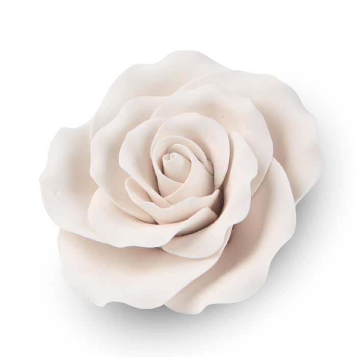 Handmade 3 inch white tea rose sugar flower cake topper for elegant cake decoration wholesale bakery supply