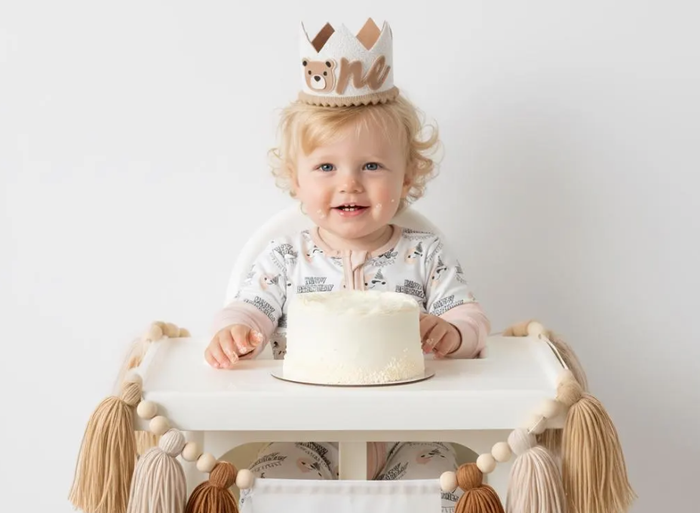 Gender Neutral Teddy Bear First Birthday Party Crown