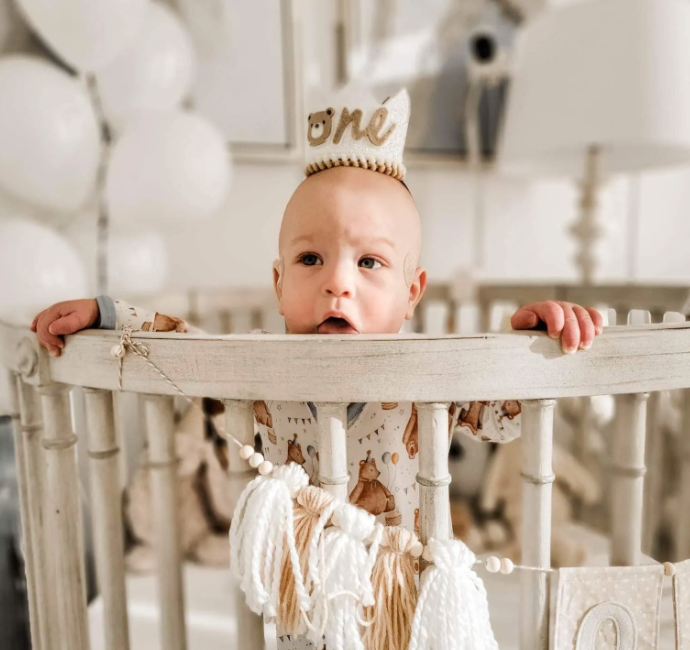 Gender Neutral Teddy Bear First Birthday Party Crown