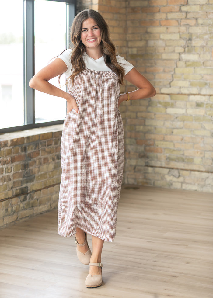 Gingham Cami Midi Dress FF Dresses
