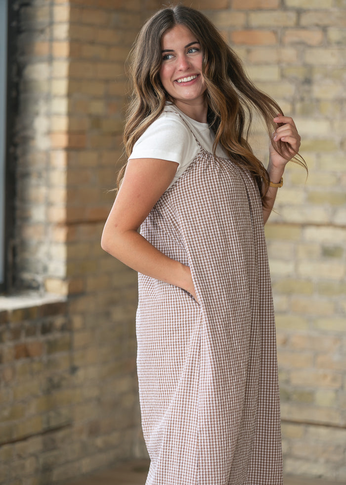 Gingham Cami Midi Dress FF Dresses
