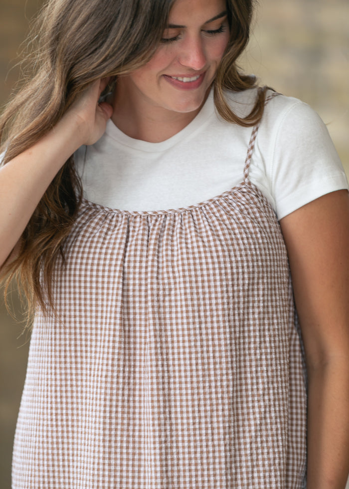 Gingham Cami Midi Dress FF Dresses