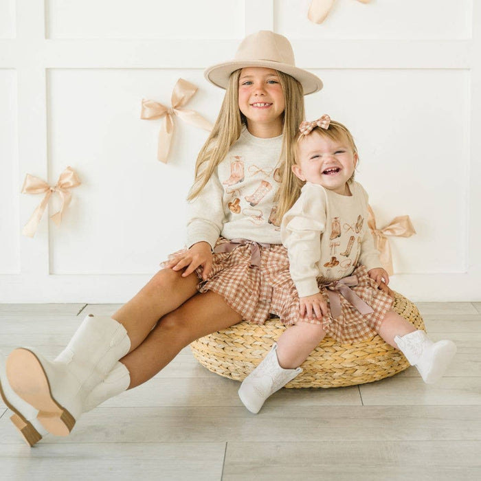 Gingham Printed Tulle Bow Baby Headband - Hair Bows - Fall
