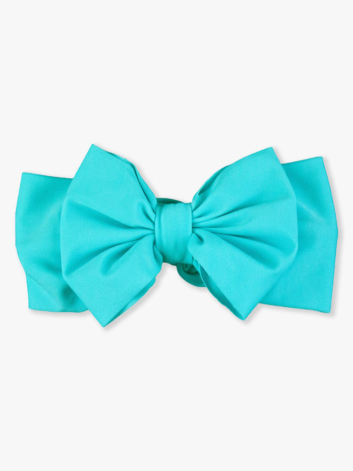 Girls Bright Aqua Swim + Active Bow Headband