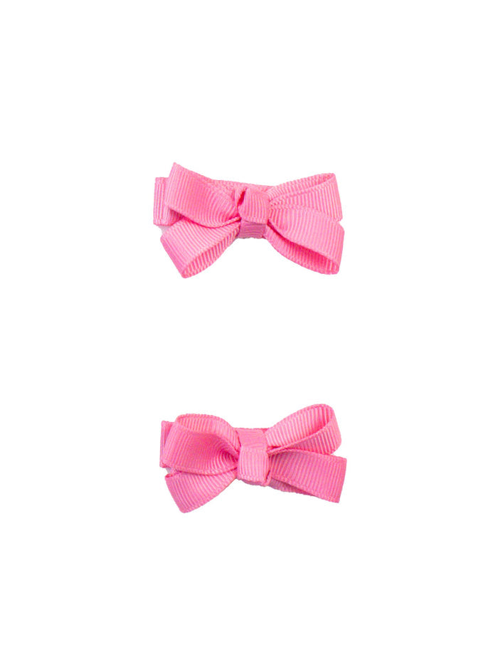 Girls Bubblegum Pink Mini Bow Hair Clip Set