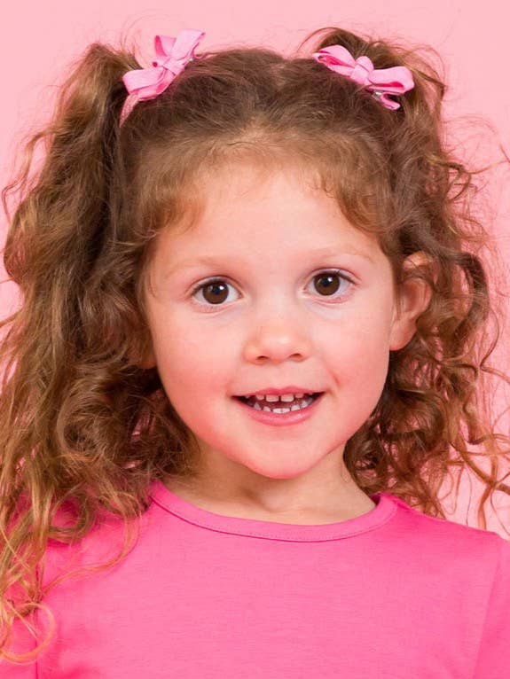 Girls Bubblegum Pink Mini Bow Hair Clip Set