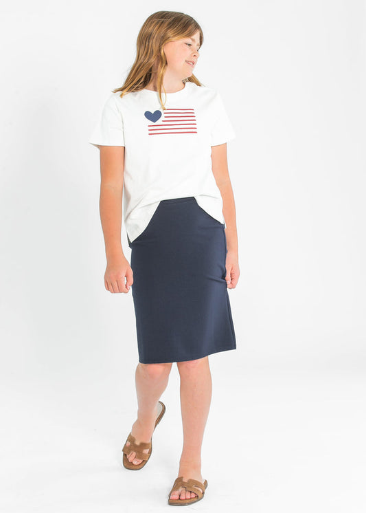 Girl's Quinn Midi Skirt IC Girls Navy / XS