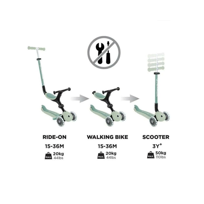 Globber Go Up Active Lights Eco Scooter - Pistachio - ebebek
