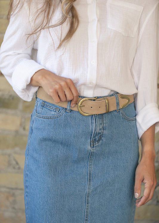Gold Detail Suede Bonnie Belt Accessory