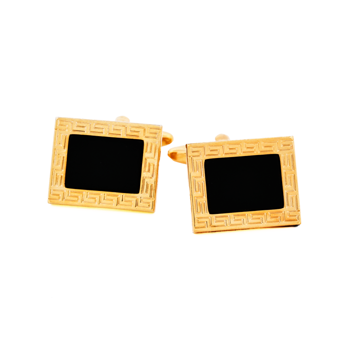 Gold Plated Black Cufflinks