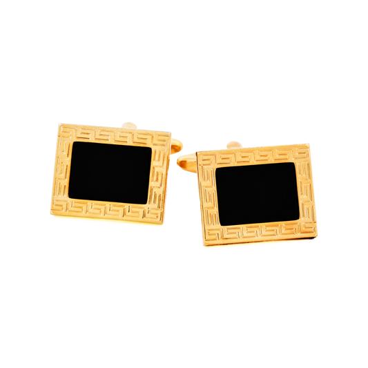 Gold Plated Black Cufflinks